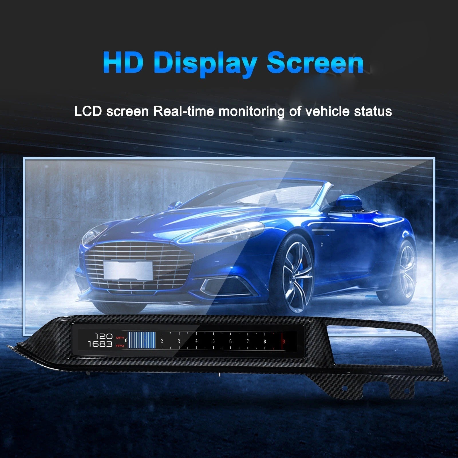 For Ford Mustang 2015-2023 Dashboard Display Screen LCD Passenger Side HD Digital Dashboard Speed Meter Car Co-pilot Instrument | PareiAuto