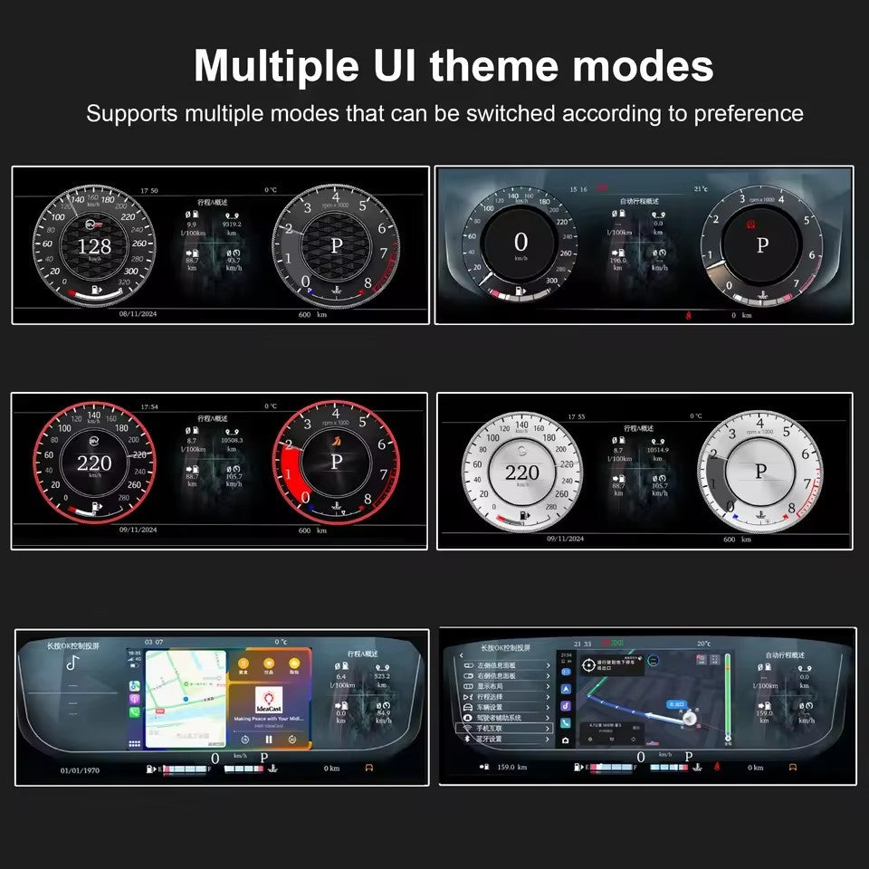 Digital Cluster Dashboard For Jaguar XJL 2010 2011 2012 2013 2014 2015 Speedometer Wireless CarPlay HD screen1920*720 | PareiAuto