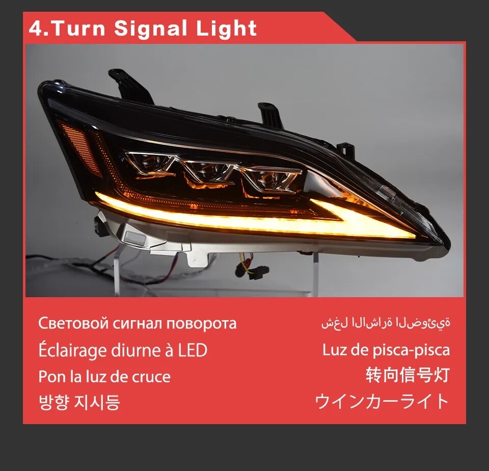 LED Headlights For Lexus ES200 ES300 2006-2012 DRL Sequential Turn Signal HeadLamps