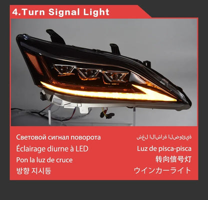 LED Headlights For Lexus ES200 ES300 2006-2012 DRL Sequential Turn Signal HeadLamps
