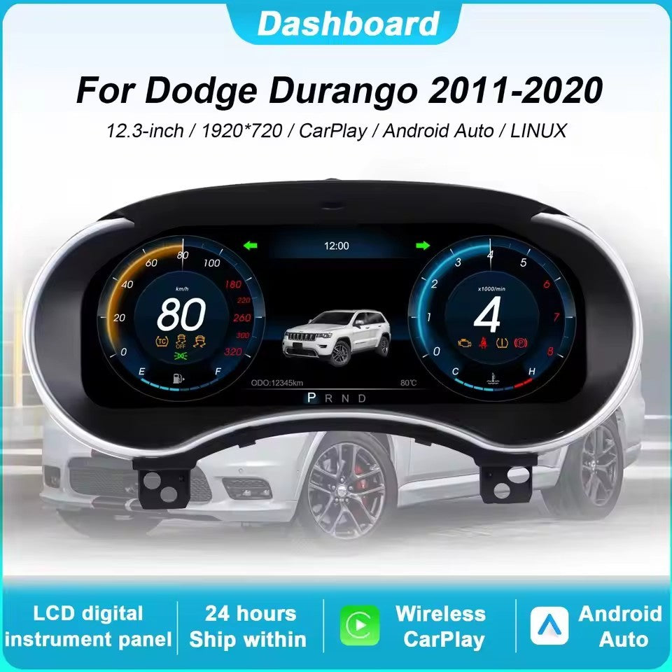 LCD Digital Cluster Dashboard For Dodge Durango 2011-2020 Speedometer CarPlay | PareiAuto