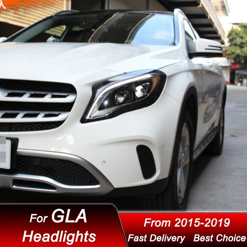 LED Headlights For Benz GLA GLA200 GLA180 2015 2016 2017 2018 2019 Start up Animation Turn Signal Front Lamps LED Headlight Assembly