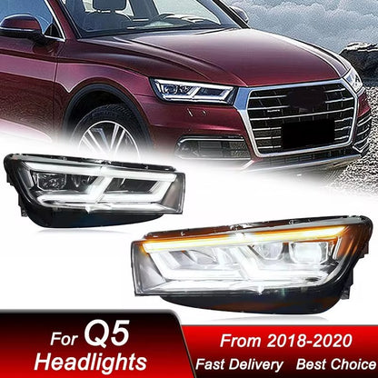 For 2018 2019 2020 AUDI Q5 SQ5 LED Headlight Projector Lens Front DRL Turn Signal HeadLamps LED Headlight Assembly