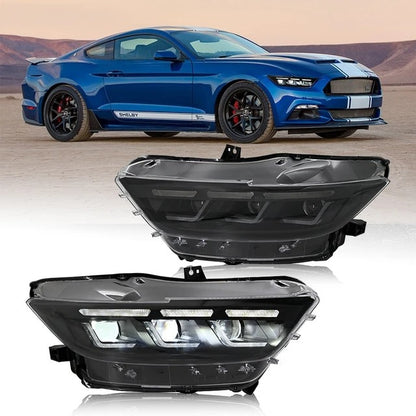 For Ford Mustang 2015 2016 2017 LED Headlights Assembly Projector Lens Start-up Animation LED Headlight Assembly