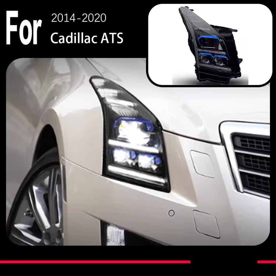 For Cadillac ATS LED Headlight Projector Lens 2014-2020 Front DRL Dynamic Turn Signal Lamps LED Headlight Assembly