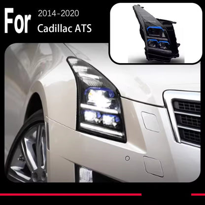 For Cadillac ATS LED Headlight Projector Lens 2014-2020 Front DRL Dynamic Turn Signal Lamps LED Headlight Assembly