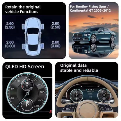 12.3” Inch Digital Cluster Dashboard For Bentley Flying Spur Continental GT 2012-2017 Supports wireless CarPlay | PareiAuto