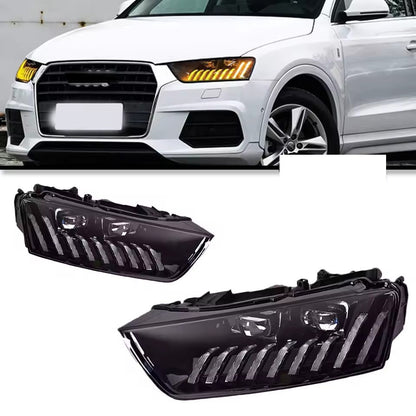 LED Headlight For Audi Q3 2013 2014 2015 2016 2017 2018 Dynamic Turn Signal Start Up Animation Assembly LED Headlight Assembly