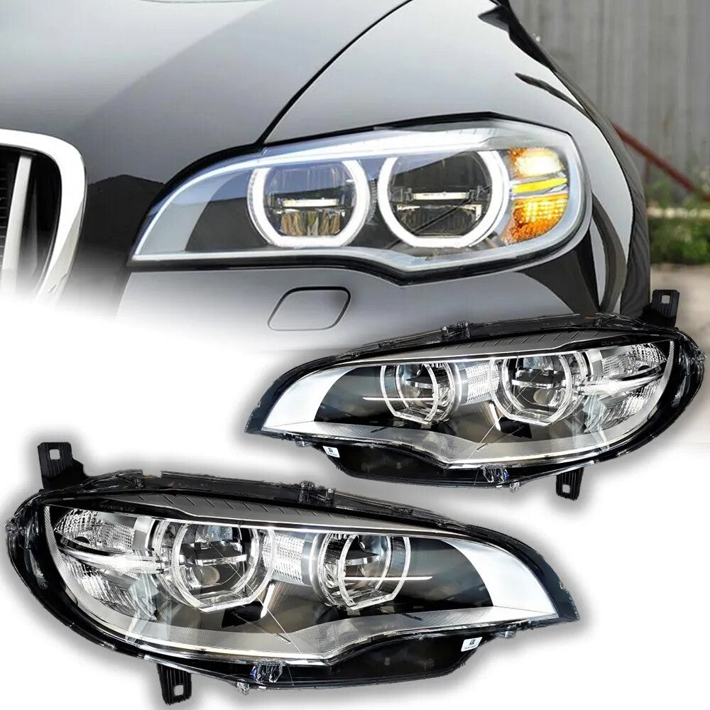 Headlights For BMW X6 E71 2008 2009 2010 2012 2013 2014 Sequential Turn Signal Front DRL Projector Lens Headlamp LED Headlight Assembly