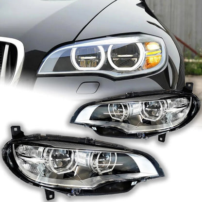 Headlights For BMW X6 E71 2008 2009 2010 2012 2013 2014 Sequential Turn Signal Front DRL Projector Lens Headlamp LED Headlight Assembly