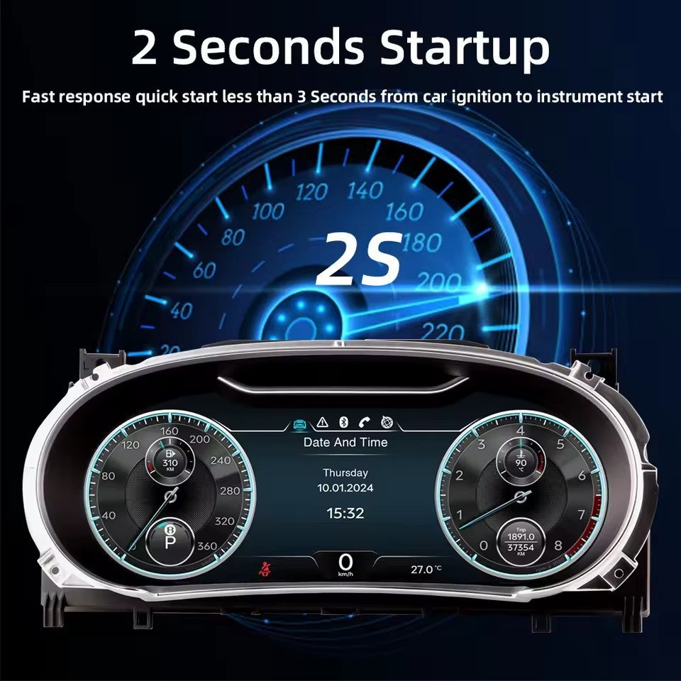12.3” Inch Digital Cluster Dashboard For Bentley Flying Spur Continental GT 2012-2017 Supports wireless CarPlay | PareiAuto