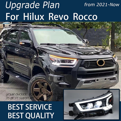 Full LED DRL Sequential Turn Signal Indicator HeadLights For Toyota Hilux Revo Rocco 2020 2021 2022