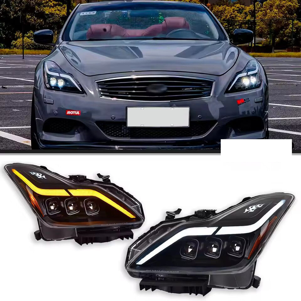 For Infiniti G37 LED Headlight 2008-2015 Projetor Lens headLamp Daytime Running Light LED Headlight Assembly