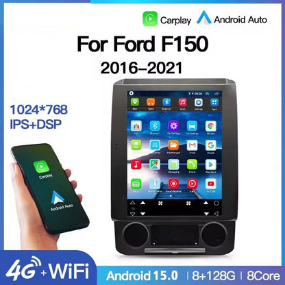 14.4'' Android 13 Carplay Auto For Ford F150 F250 F350 F450 2015-2021 Car GPS Navi Stereo Upgrade Tesla Style LED Headlight Assembly