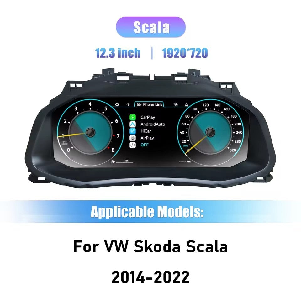 12.3" Inch LCD Digital Cluster For VW Skoda scala 2014-2022 Digital Dashboard Virtual Instrument Panel Cockpit | PareiAuto