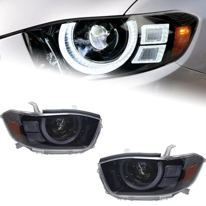 LED Headlights For Toyota 2007-2011 Highlander Kluger Sequential Turn Signal Assembly LED Headlight Assembly
