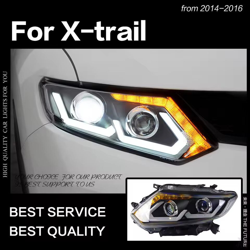 For Nissan X-trail 2014 2015 2016 Rogue LED Headlight DRL Front Turn Signal HeadLamps LED Headlight Assembly