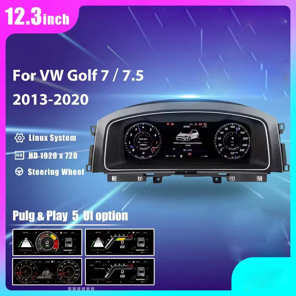 12.3" Lcd Digital Dashboard Cluster For VW Golf7 MK7 2013 2014 2015 2017 2018 2019 2020 Carplay Radio | PareiAuto