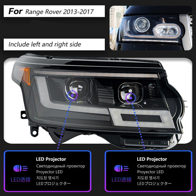 LED DRL Headlight For Range Rover Sport 2013 2014 2015 2016 2017 Start Up Animation Turn Signal Assembly