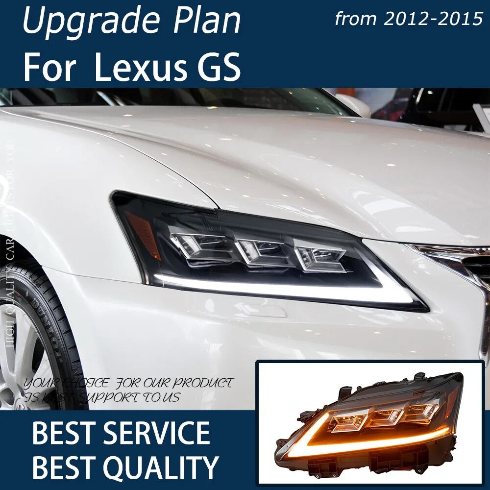 LED Headlights For Lexus GS250 GS350 GS Series 2012-2015 DRL Sequential Turn Signal Lamps LED Headlight Assembly