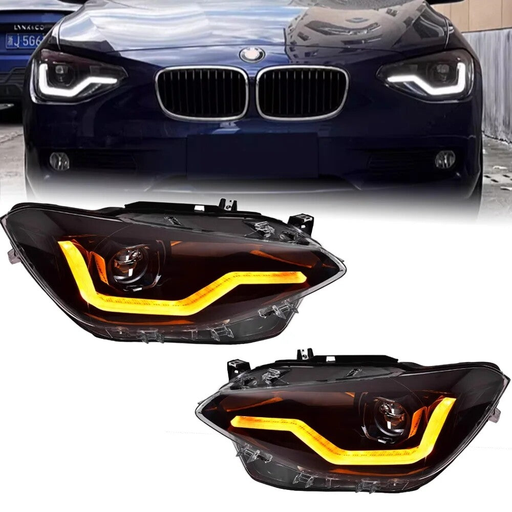LED DRL Projector Lens Headlights For BMW F20 116i 120i 2012 2013 2014 2015 Sequential Turn Signal Lamps LED Headlight Assembly