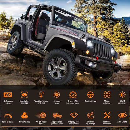 LCD Digital Instrument Cluster Display For Jeep Wrangler JL 2018-2023 Speedometer Plug&Play | PareiAuto