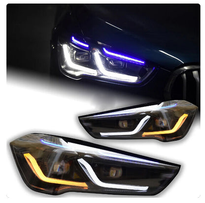 Full LED Headlights For BMW X1 F48 F49 2016 2017 2018 2019 2020 Start Animation Front Lamp Assembly LED Headlight Assembly