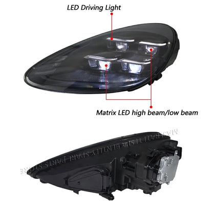 For Porsche Cayenne 2011-2018 Start up Animation Front DRL Lamps LED Headlight Assembly