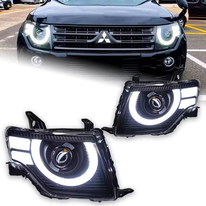 LED Front DRL Headlights For Pajero V97 2006-2021 V93 Montero V87 V95 Sart Up Animation LED Headlight Assembly