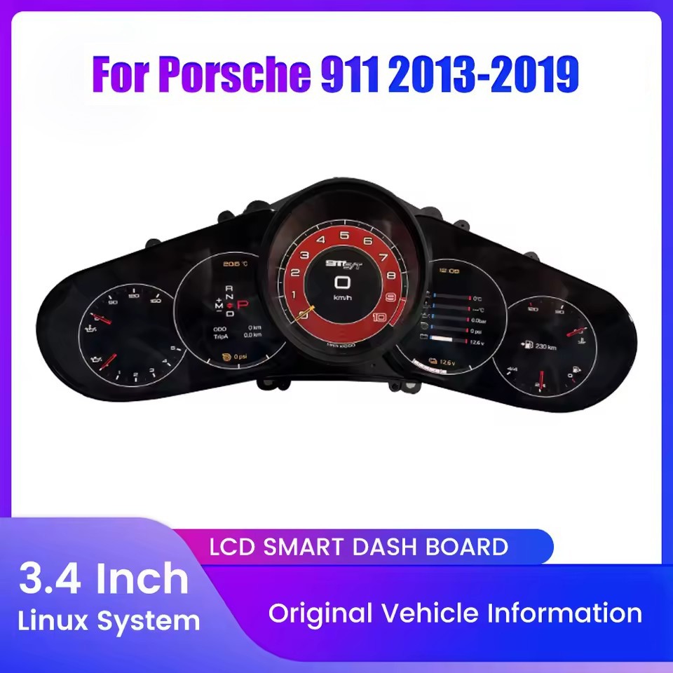 Car LCD Digital Dashboard Cluster For Porsche 911 2013 2014 2015 2016 2017 2018 2019 Instrument Panel Virtual | PareiAuto