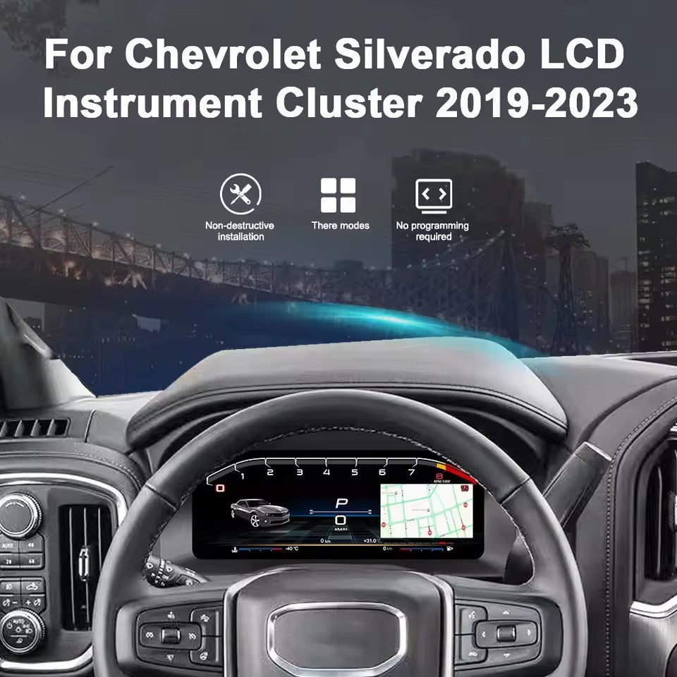 12.3'' inch For Chevrolet Silverado 2019 2020 2020 2022 2023 LCD Dashboard Digital Cluster Virtual Cockpit | PareiAuto