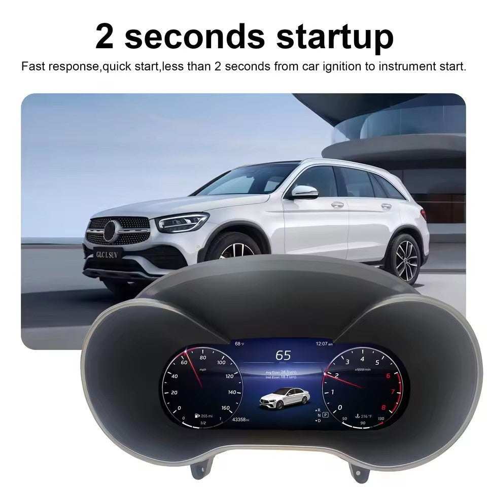12.3" Inch Digital Instrument Cluster For Benz C200L C/GLC W205/W253 2015 2016 2017 2018 2019 speedometer | PareiAuto
