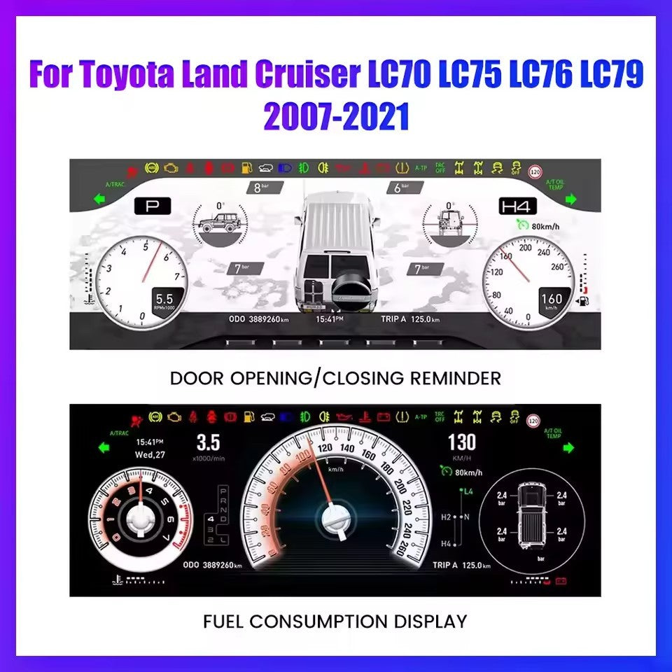 For Toyota Land Cruiser LC70 LC75 LC76 LC79 2007-2021 LCD Digital Dashboard Cluster Virtual Panel | PareiAuto