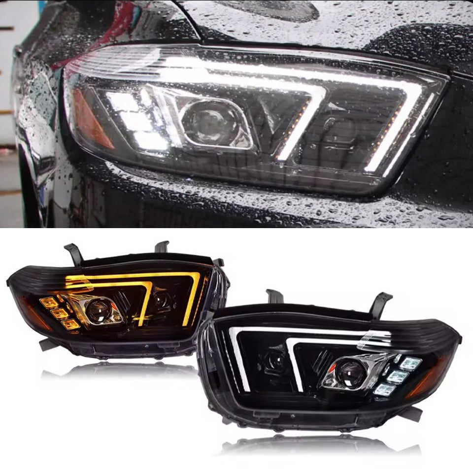 LED Headlights Dynamic Turn Signal Front Lamp Assembly For Toyota Highlander 2009-2011 LED Headlight Assembly