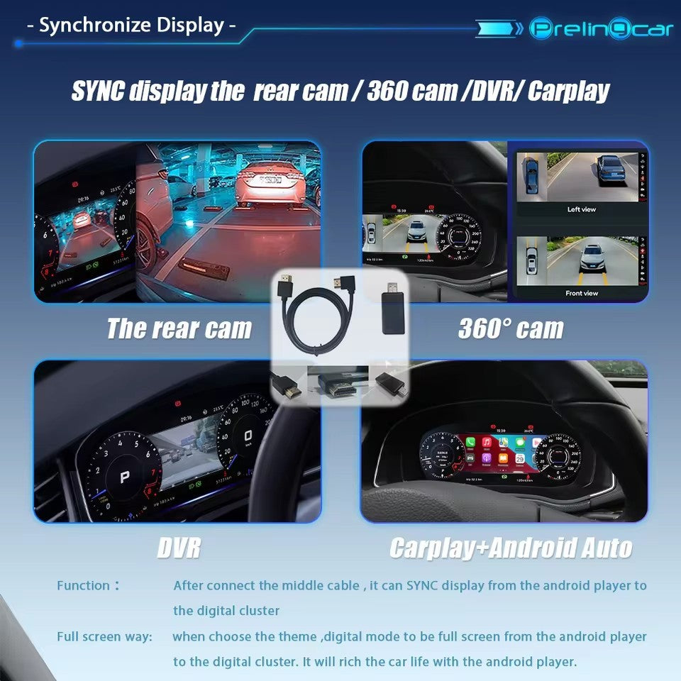 12.3'' Inch LCD Digital Cluster Dashboard For VW Seat Ibiza PQ 2009-2014 Virtual Cockpit | PareiAuto