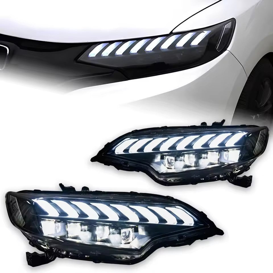 LED Headlights For Honda Fit 2014 2015 2016 2017 2018 2019 2020 Start up Animation DRL Turn Signal Lamps LED Headlight Assembly