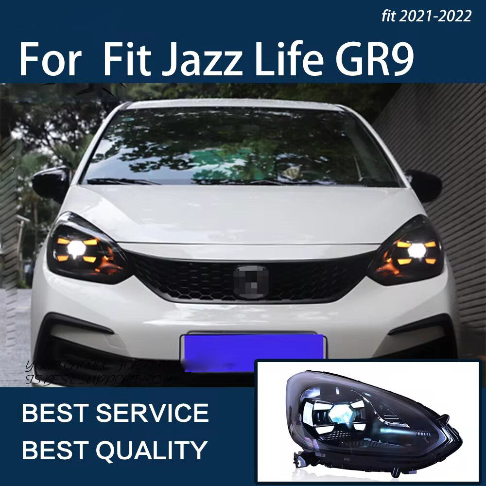 LED Headlights For Honda Jazz Fit 2021 2022 Start Up Animation DRL Turn Signal Headlamps LED Headlight Assembly