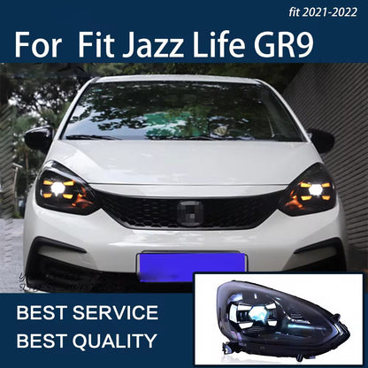 LED Headlights For Honda Jazz Fit 2021 2022 Start Up Animation DRL Turn Signal Headlamps LED Headlight Assembly