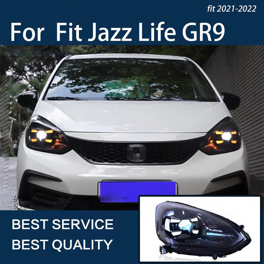 LED Headlights For Honda Jazz Fit 2021 2022 Start Up Animation DRL Turn Signal Headlamps LED Headlight Assembly
