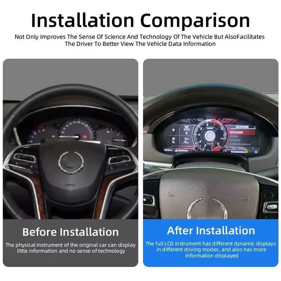 Digital Instrument Cluster For Cadillac SRX 2013 2014 2015 CarPlay Speedometer Dashboard Gauge 12.3" HD virtual cockpit LCD Plug-play | PareiAuto