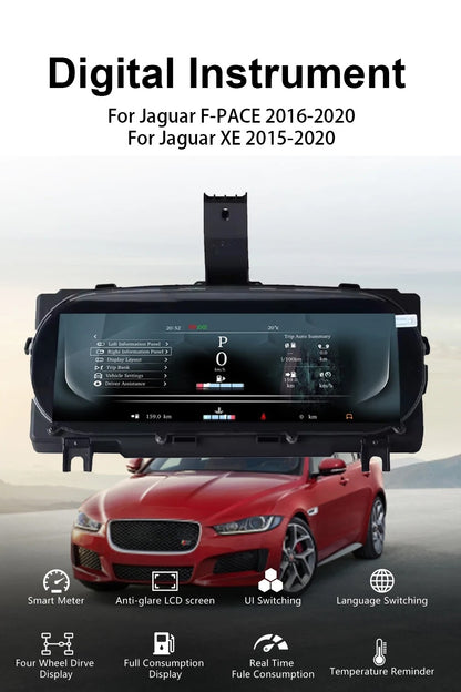 12.3” LCD Digital Cluster Dashboard For Jaguar XE/F-PACE 2015 2016 2017 2018 2019 2020 Speedometer | PareiAuto