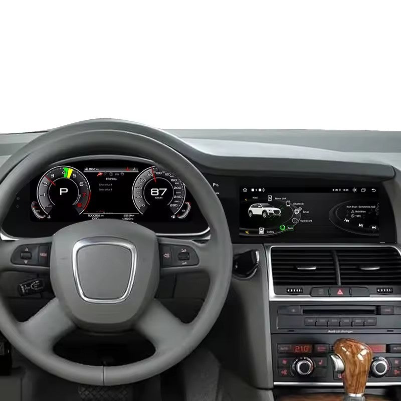 Cluster dash For Audi Q7 4L 2005-2015 Digital screen Carplay Auto speed Dash Cluster Virtual Cockpit 12.3inch+10.25inch | PareiAuto