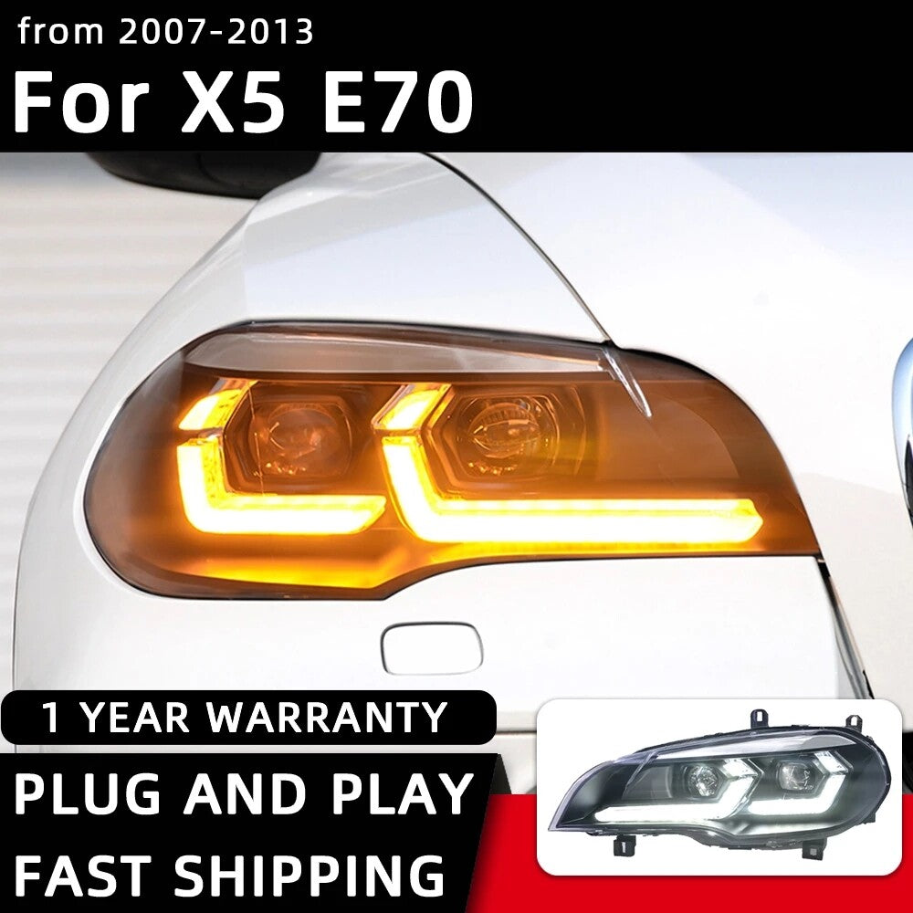 For BMW X5 E70 E71 LED Headlights 2007-2013 Head Lamp DRL Turn Signal Projector Lens LED Headlight Assembly