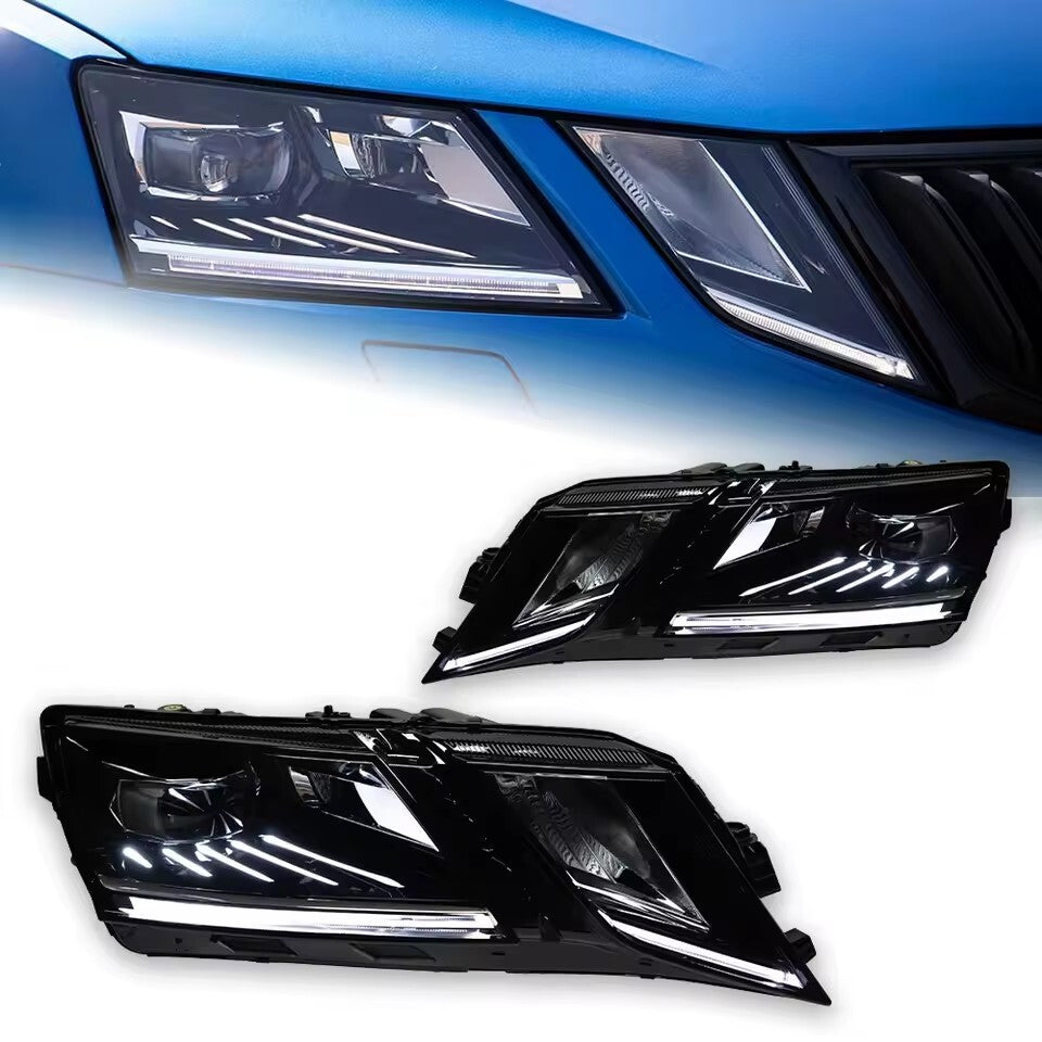 For Skoda Octavia LED Headlight 2018-2021 Sequential Turn Signal DRL Lamps Projector Lens LED Headlight Assembly