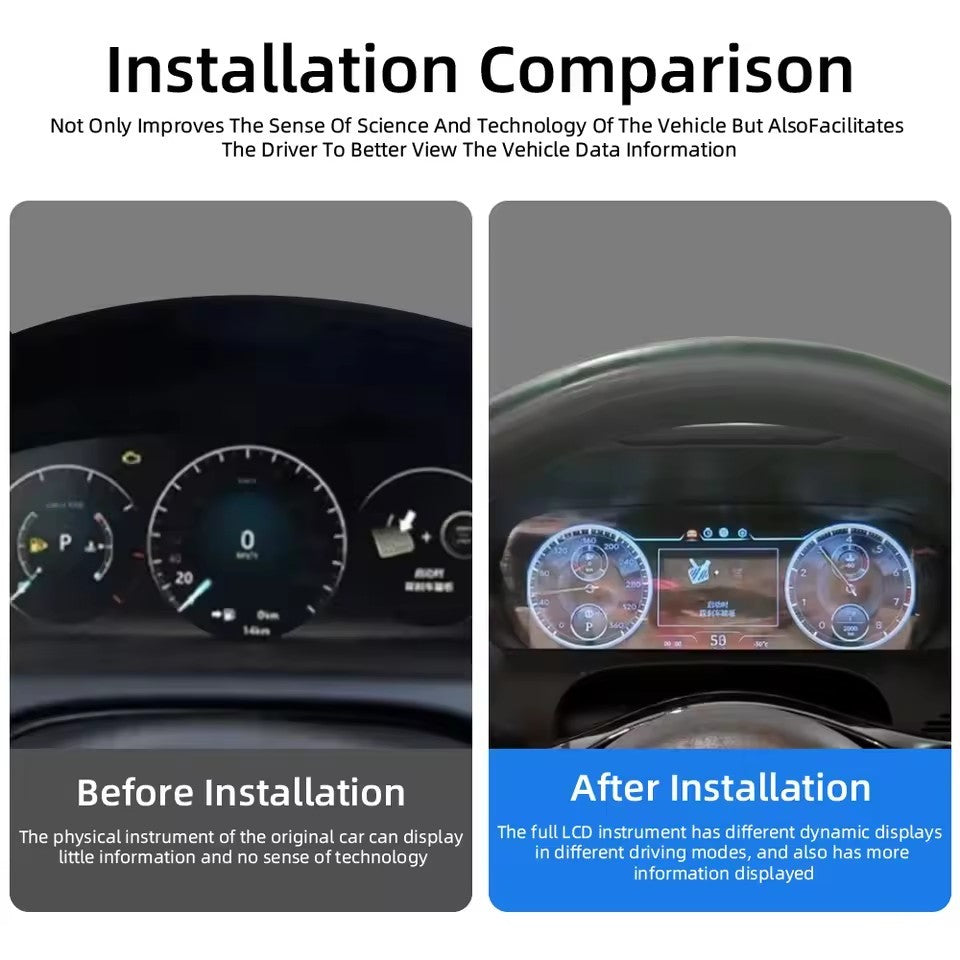 12.3” Inch LCD Digital Cluster Dashboard For Jaguar F-TYPE 2012-2020 Speedometer Wireless CarPlay | PareiAuto