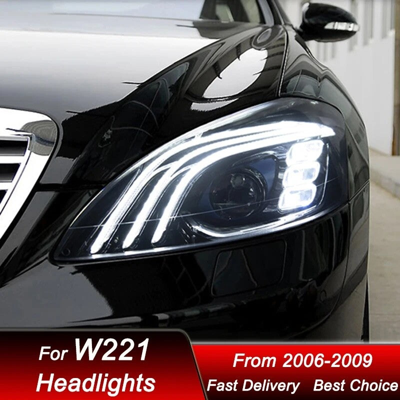 For 2006 2007 2008 2009 Mercedes-Benz W221 S-Class DRL Front LED Turn Signal Projector Lens Headlights LED Headlight Assembly