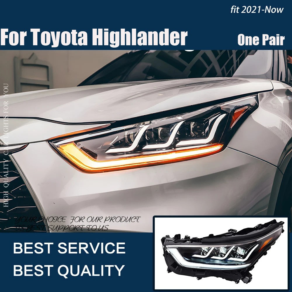 LED Headlights For Toyota Highlander 2021 2022 Sequential Turn Signal Front Lamp Assembly LED Headlight Assembly