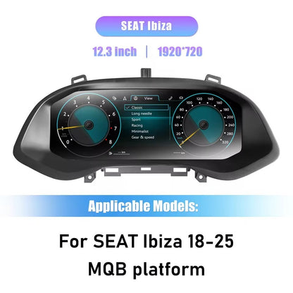 12.3'' Inch LCD Digital Cluster Dashboard For VW Seat Ibiza MQB 2018 2019 2020 2021 2022 2023 2024 2025 Virtual Cockpit | PareiAuto