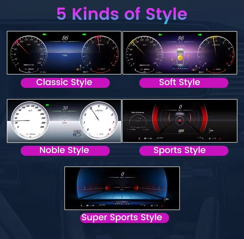 12.3" Inch LCD Digital Dashboard Cluster For Benz E W212 2010 2011 2012 2013 2014 2015 Instrument Panel | PareiAuto