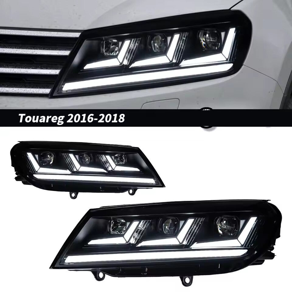 Upgrade Headlights For VW Touareg 2016 2017 2018 LED DRL Sequential Turn signal Lamps LED Headlight Assembly